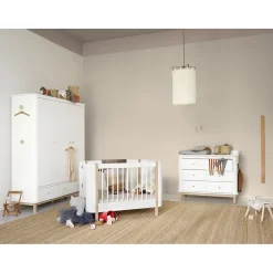 Oliver Furniture Wood klædeskab m 3 døre, hvid/eg - højde 204 cm