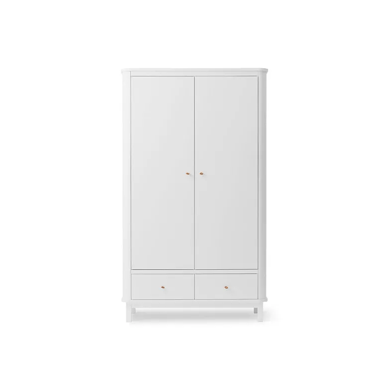 Oliver Furniture Wood klædeskab m 2 døre, hvid - højde 204 cm