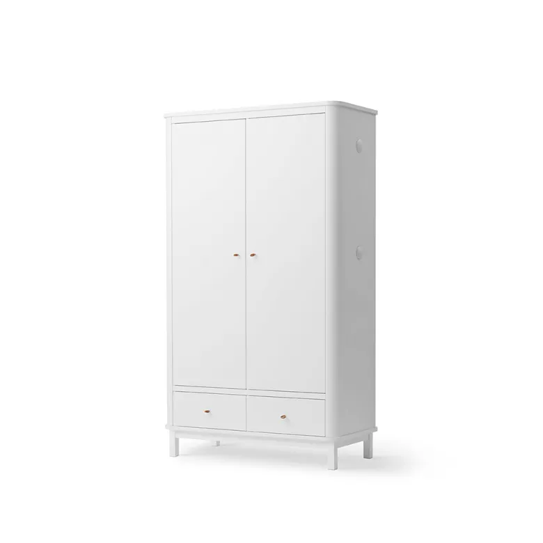 Oliver Furniture Wood klædeskab m 2 døre, hvid - højde 204 cm