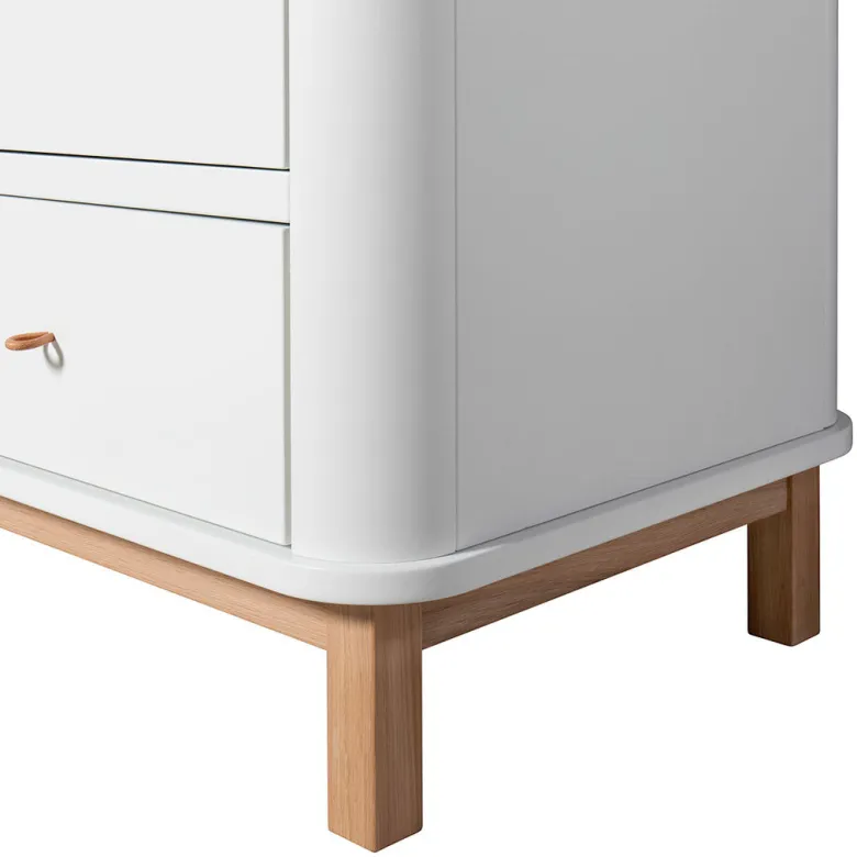 Oliver Furniture Wood klædeskab m 2 døre, hvid/eg - højde 204 cm