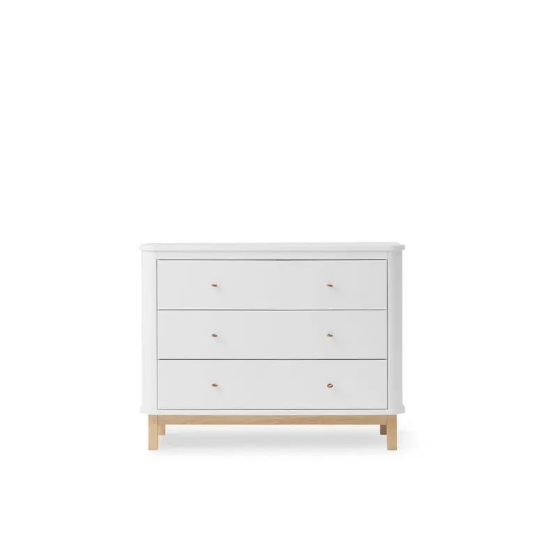Oliver Furniture Wood kommode, m. 3 skuffer - Hvid/eg