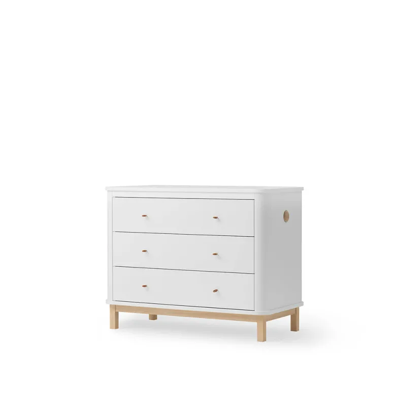 Oliver Furniture Wood kommode, m. 3 skuffer - Hvid/eg
