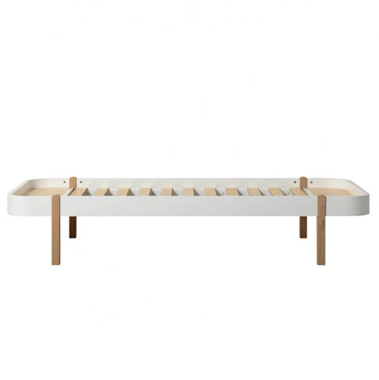 Oliver Furniture, Wood Lounger, 90 x 200 cm - White/Oak