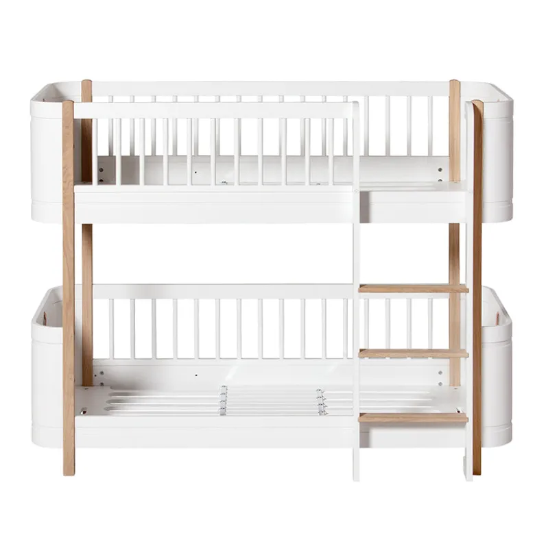 Oliver Furniture, Wood Mini+ Half-Height Bunk Bed - White/Oak