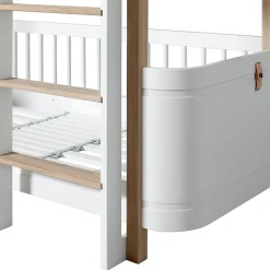 Oliver Furniture, Wood Mini+ Half-Height Bunk Bed - White/Oak