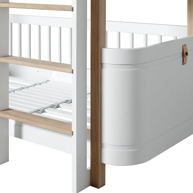 Oliver Furniture, Wood Mini+ Half-Height Bunk Bed - White/Oak