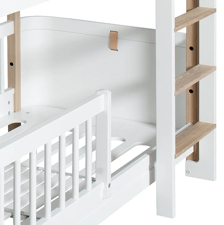 Oliver Furniture, Wood Mini+ Half-Height Bunk Bed - White/Oak