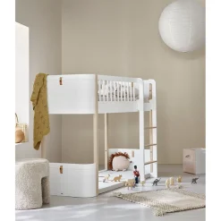 Oliver Furniture, Wood Mini+ Half-High Bed – White/Oak