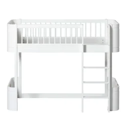 Oliver Furniture, Wood Mini+ Half-High Bed - White