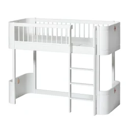 Oliver Furniture, Wood Mini+ Half-High Bed - White