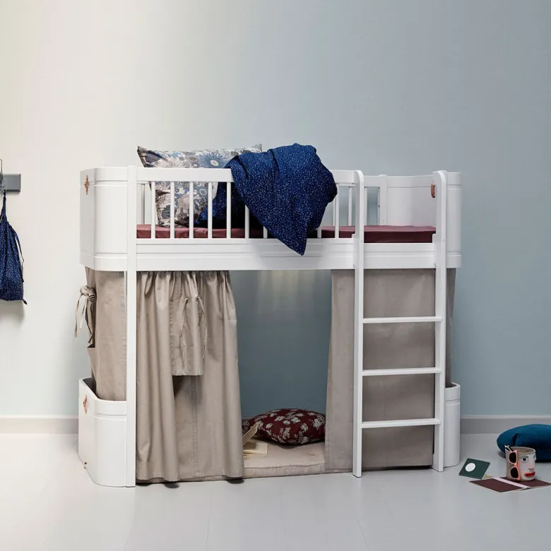 Oliver Furniture, Wood Mini+ Half-High Bed - White