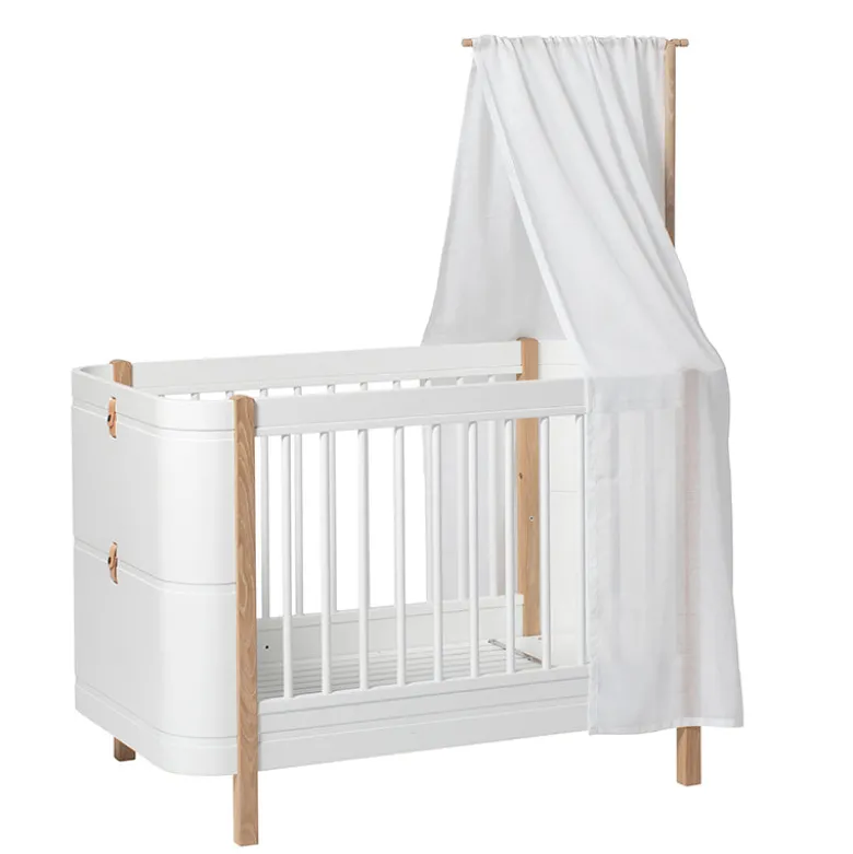 Oliver Furniture Wood Mini+ Basic Canopy Bed, White