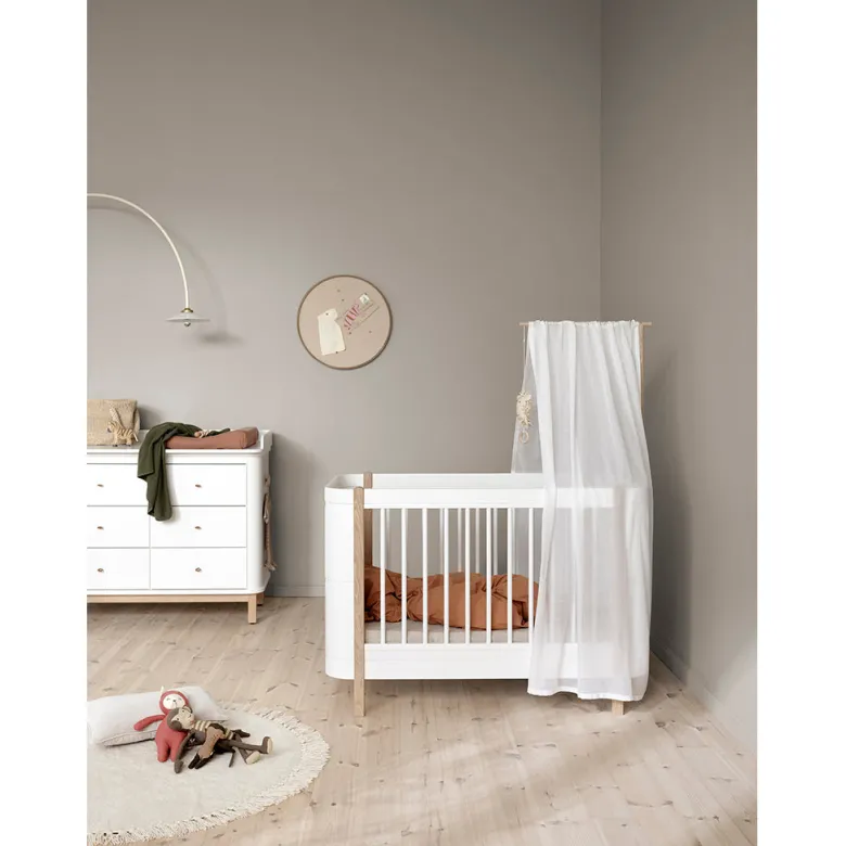 Oliver Furniture Wood Mini+ Basic Canopy Bed, White