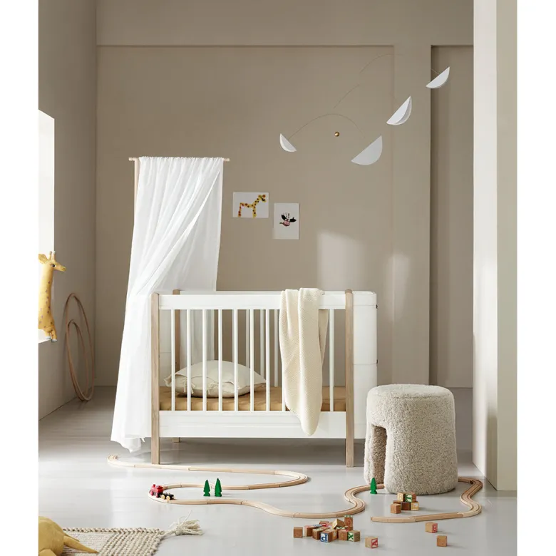 Oliver Furniture, Wood Mini+ Crib excl. Junior Kit - White/Oak