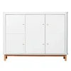 Oliver Furniture Wood multiskab m. 3 døre, hvid/eg