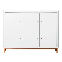 Oliver Furniture Wood multiskab m. 3 døre, hvid/eg