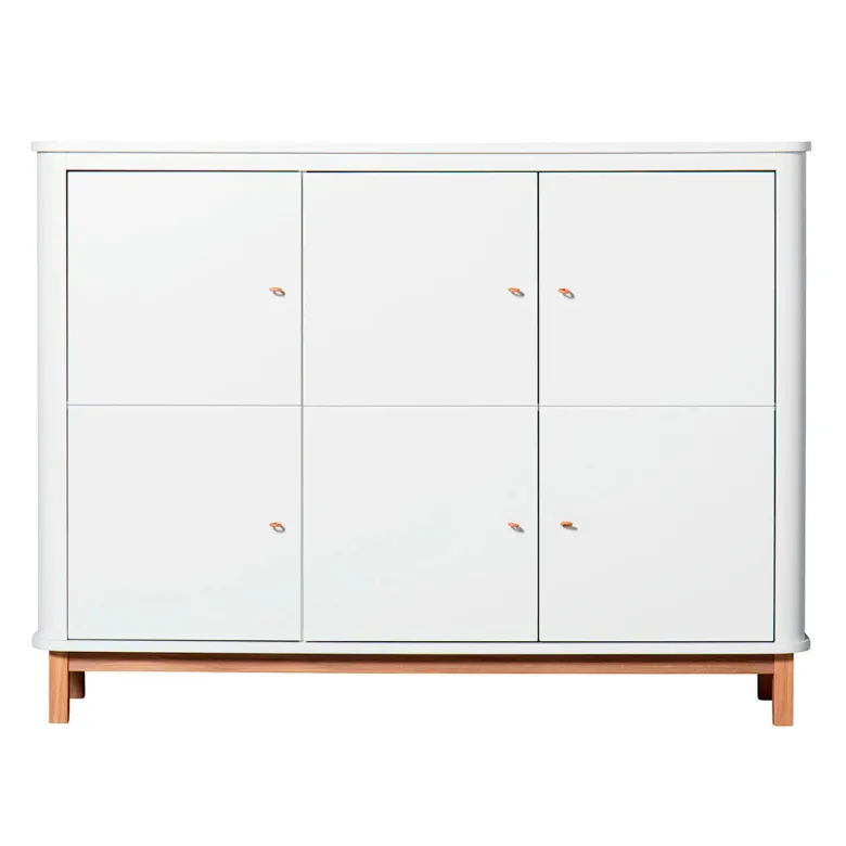 Oliver Furniture Wood multiskab m. 3 døre, hvid/eg