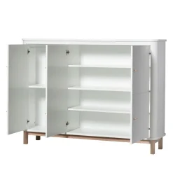 Oliver Furniture Wood multiskab m. 3 døre, hvid/eg