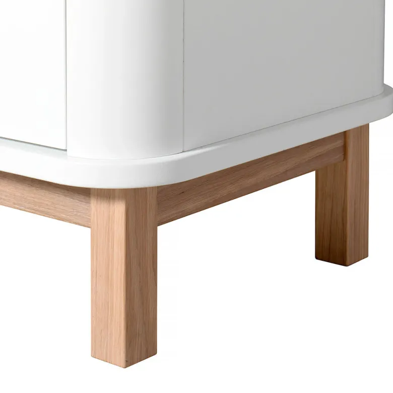 Oliver Furniture Wood multiskab m. 3 døre, hvid/eg