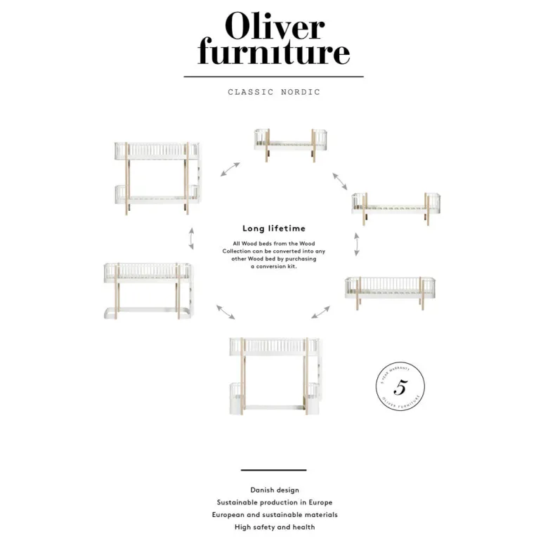 Oliver Furniture, Wood Original Bed - White