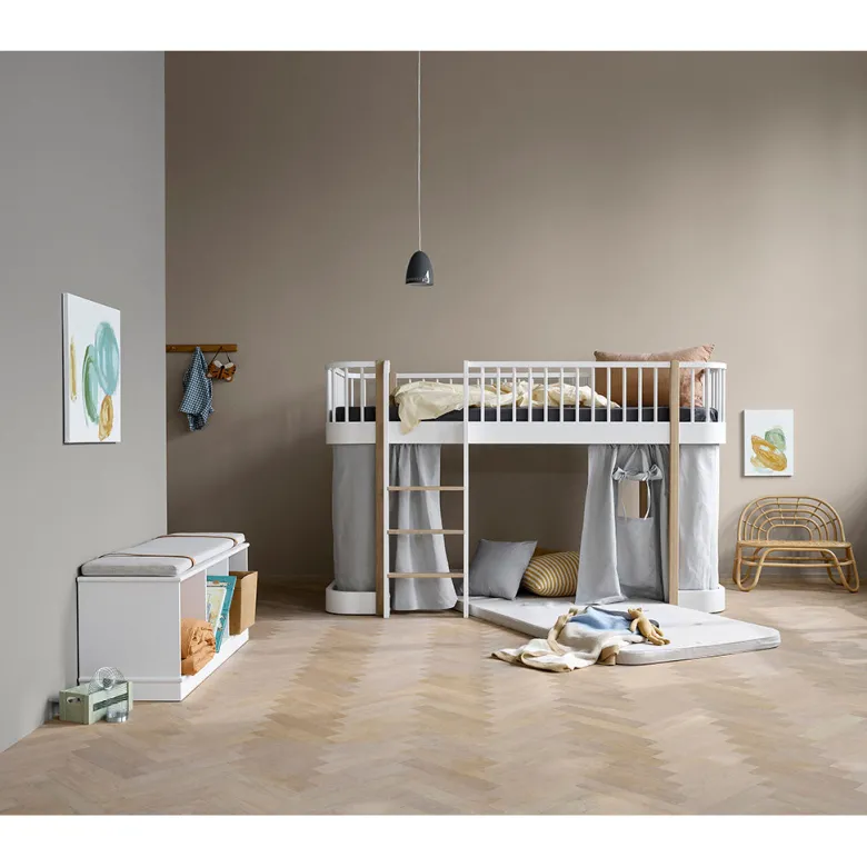 Oliver Furniture, Wood Original, Half-High Bed - White/Oak