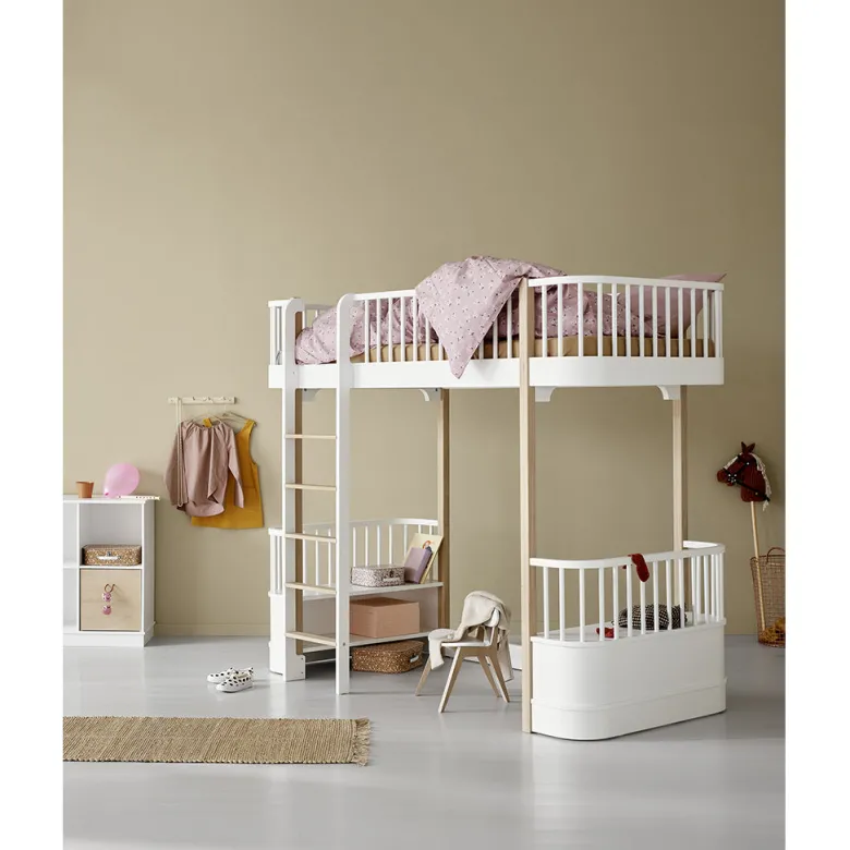 Oliver Furniture, Wood Original High Bed – White/Oak
