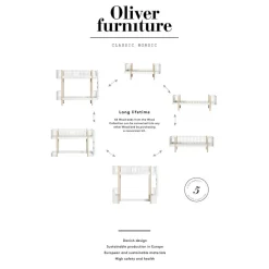 Oliver Furniture, Wood Original Bunk Bed - White with Ladder at the Front
