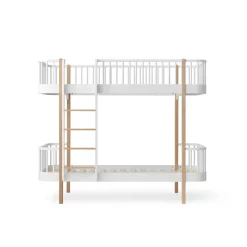 Oliver Furniture, Wood Original, Bunk Bed – Oak with ladder at the front