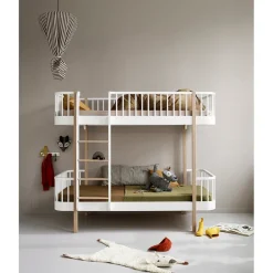 Oliver Furniture, Wood Original, Bunk Bed – Oak with ladder at the front