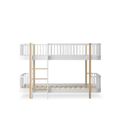 Oliver Furniture, Wood Original Half-High Bunk Bed - White/Oak