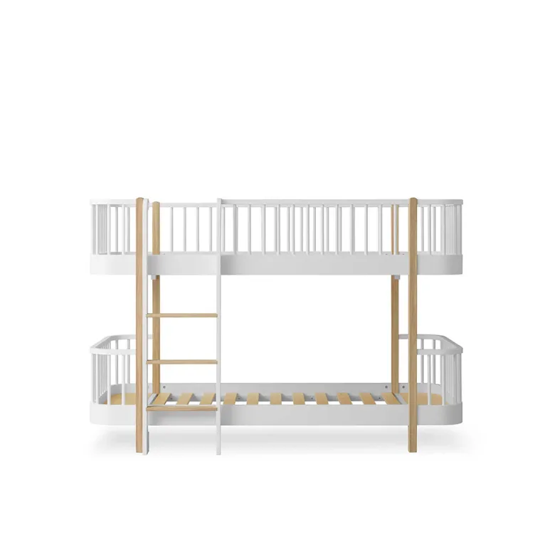 Oliver Furniture, Wood Original Half-High Bunk Bed - White/Oak