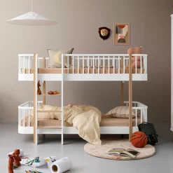 Oliver Furniture, Wood Original Half-High Bunk Bed - White/Oak