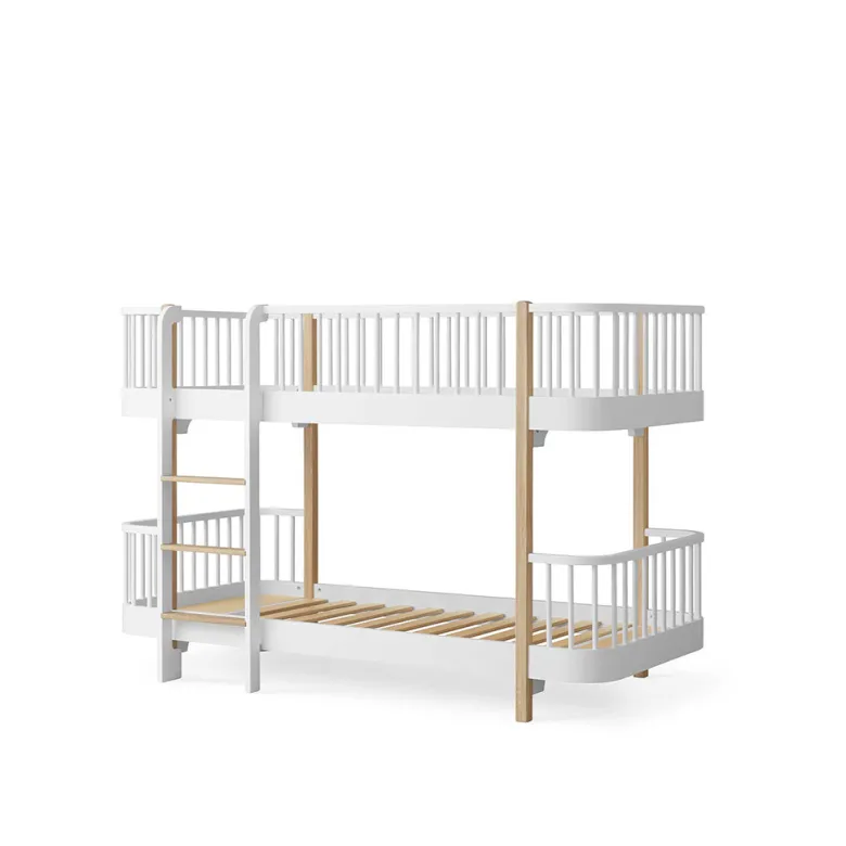 Oliver Furniture, Wood Original Half-High Bunk Bed - White/Oak