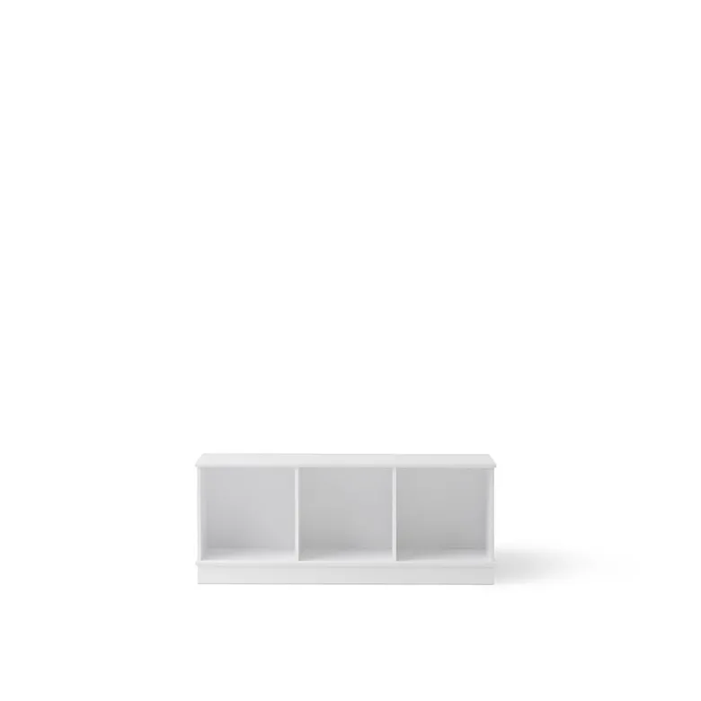 Oliver Furniture Wood reol, 3x1 rum - med eller uden vandret sokkel