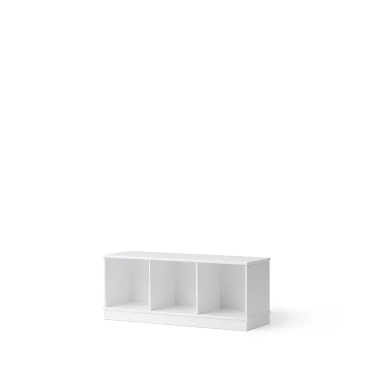 Oliver Furniture Wood reol, 3x1 rum - med eller uden vandret sokkel