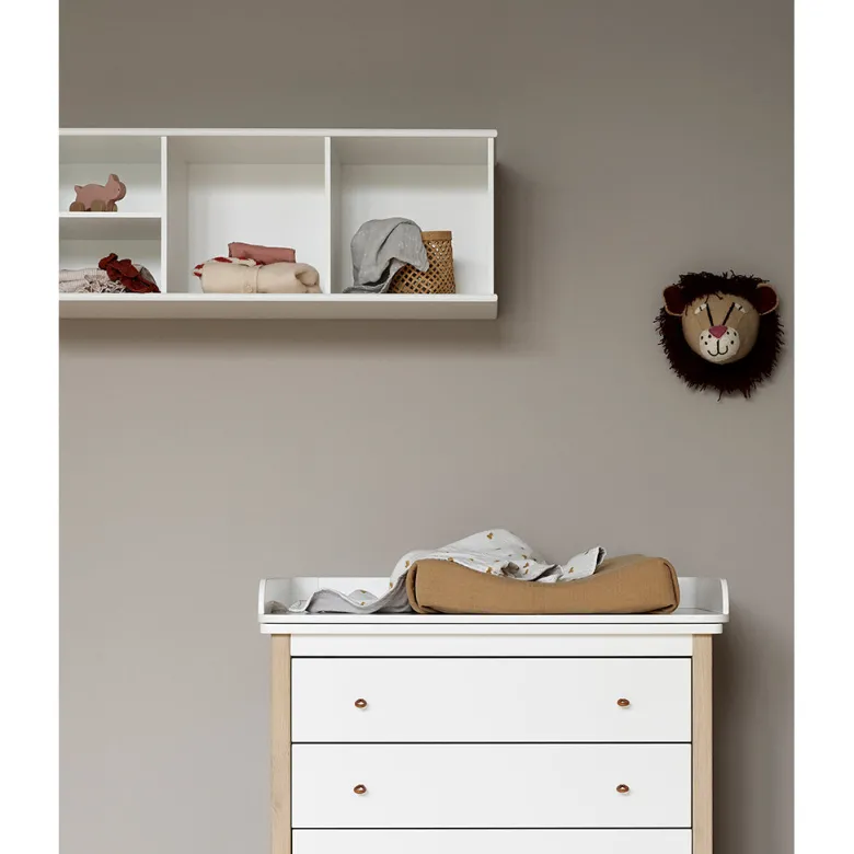 Oliver Furniture Wood reol, 3x1 rum - med eller uden vandret sokkel