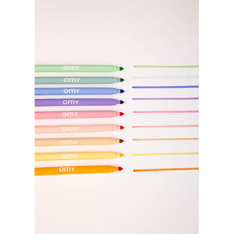 Omy Felt Tip Pens, 9 pcs – Pastel