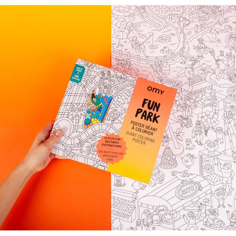 Omy Large Coloring Poster, 70 x 100 cm - Fun Park