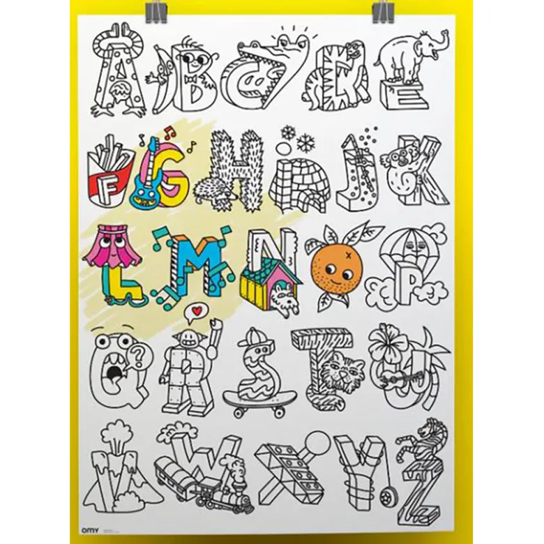 Omy Large Coloring Poster, ABC