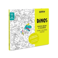 Omy Large Poster for Coloring, 70 x 100 cm - Dinos