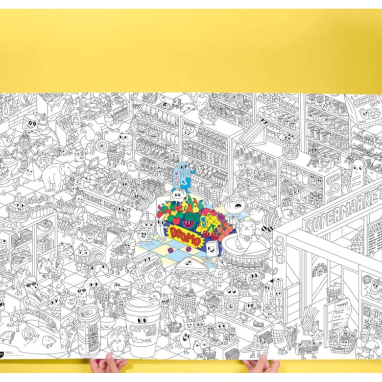Omy Large Poster for Coloring, Supermarket