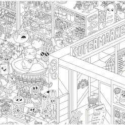 Omy Large Poster for Coloring, Supermarket