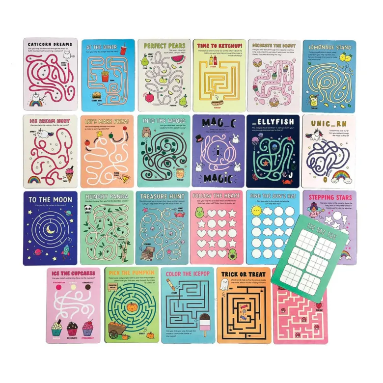 Ooly Activity Book with 24 Activity Cards, Mini Mazes