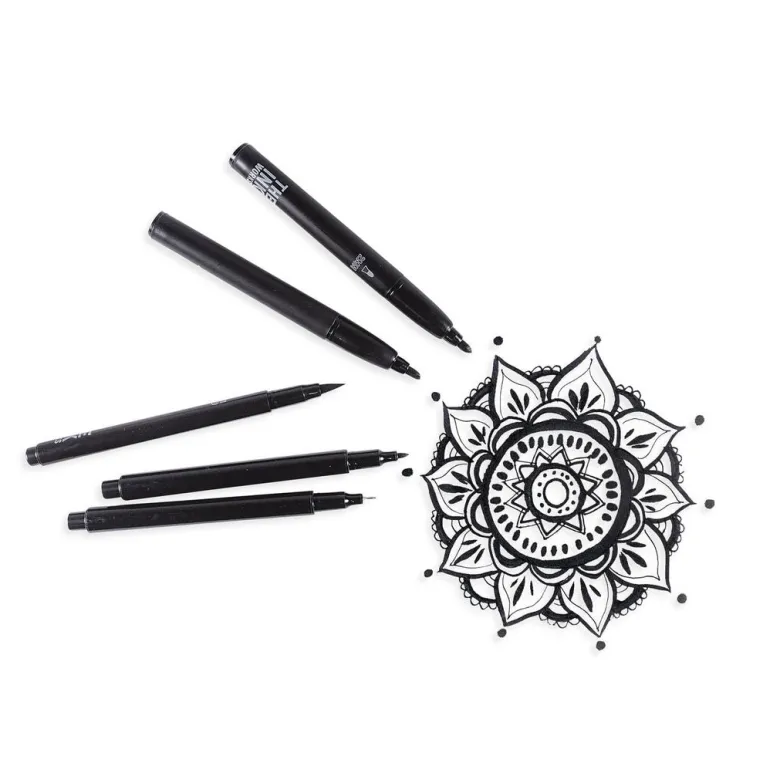 Ooly Black Pens Set of 5, The Ink Works Collection