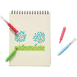 Ooly Brush Markers with Stamps, 18 pcs, Stampables