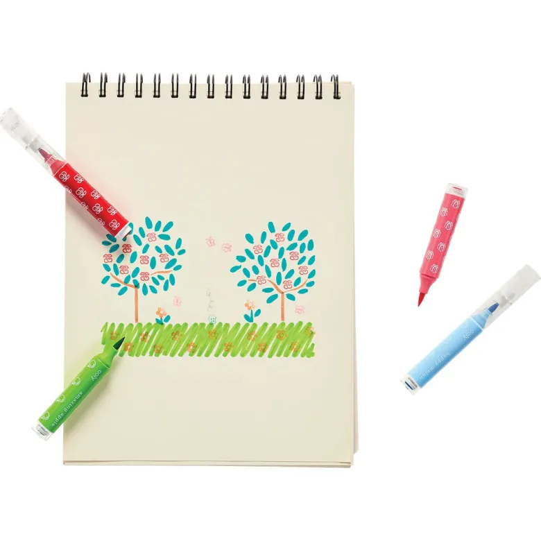 Ooly Brush Markers with Stamps, 18 pcs, Stampables