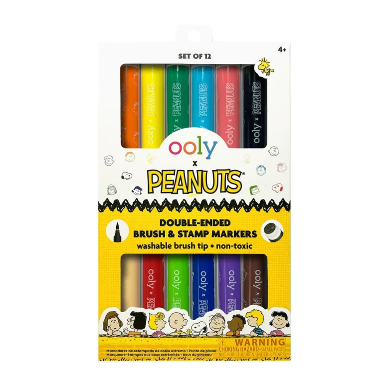 Ooly Brush Markers with Stamps, Set of 6 - Radiserne
