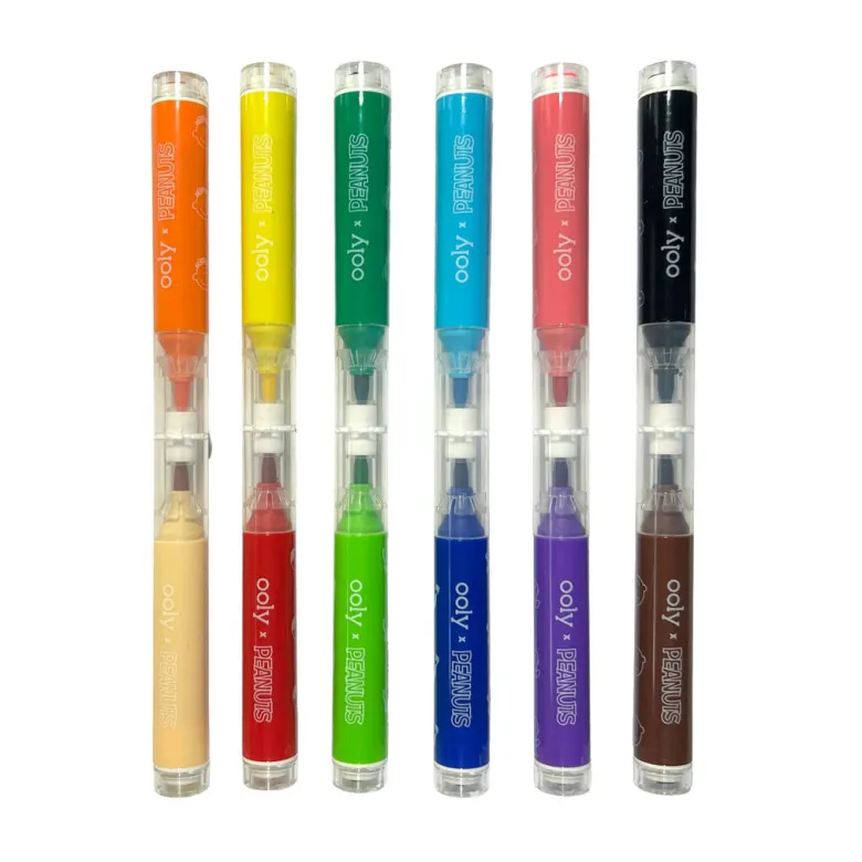 Ooly Brush Markers with Stamps, Set of 6 - Radiserne