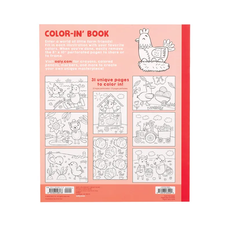 Ooly Coloring Book, Little Farm Friends