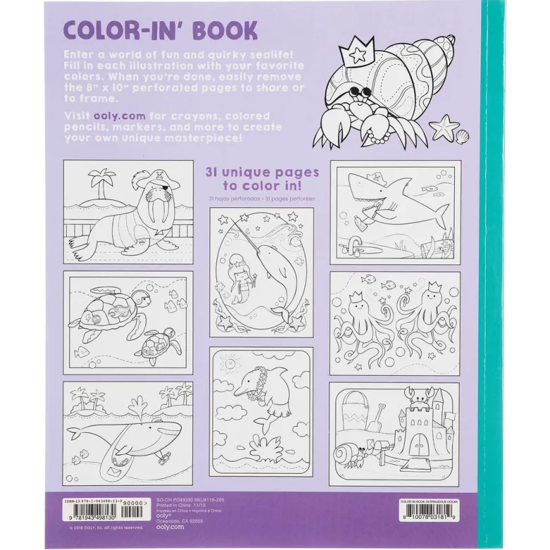 Ooly Coloring Book, Outrageous Ocean - Sea Creatures